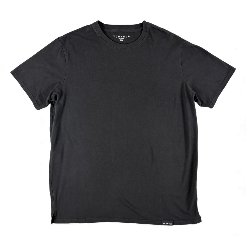 YoungLA T-Shirt Mens XXL Black Short Sleeve Crew Neck Casual Gym‎ Essential